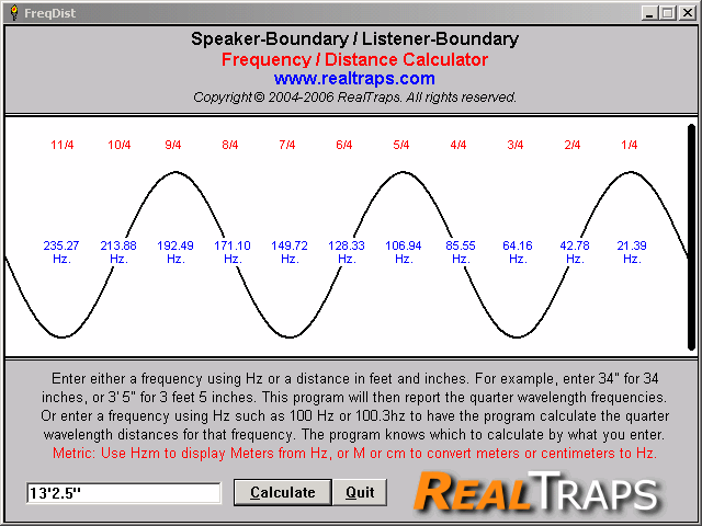 RealTraps - Frequency/Distance Calculator